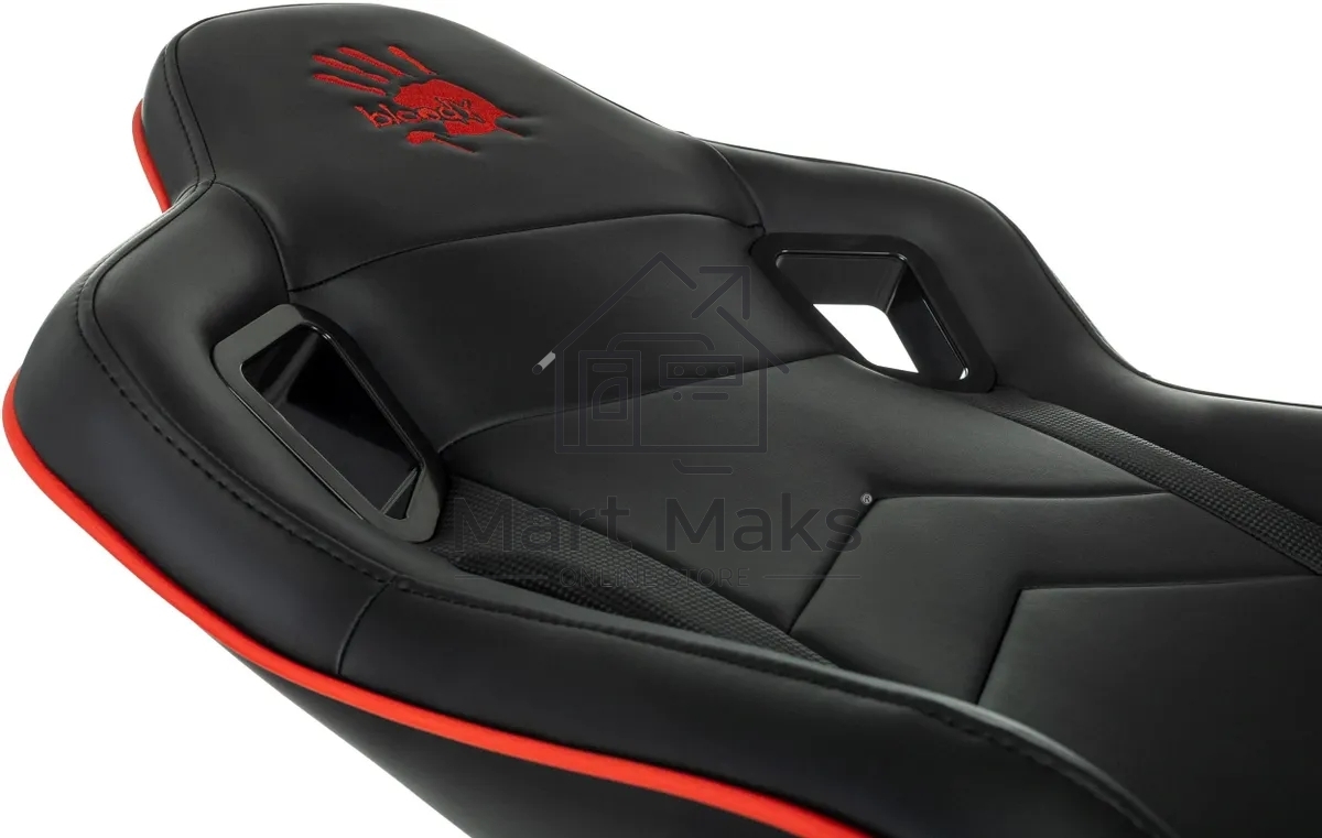 Кресло игровое A4Tech Bloody GC-840 черный, сиденье черный, эко.кожа, с подголов. крестов. металл черный, пластик черный
