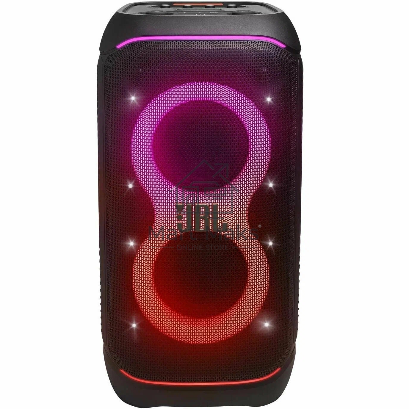 Портативная акустика JBL PartyBox Stage 320 /240 Вт/4жинамика/Bluetooth 5.3/USB/3.5 мм/влагозащита IPX4/подсветка/до 18ч.работы/черный (JBLPBSTAGE320EP)