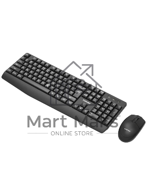 Беспроводной комплект Philips SPT6337, 2.4 GHz 104 клав/3 кнопки, 1600dpi, русская заводская раскладка, черный