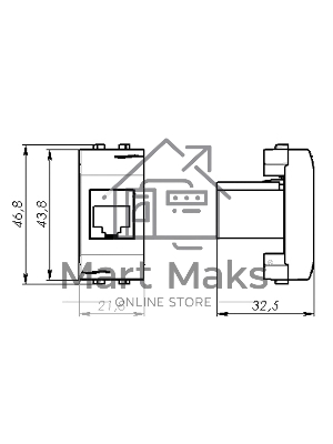 Розетка телефонная DKC Brava 76120B RJ12, 6P6C, 1 мод. белая