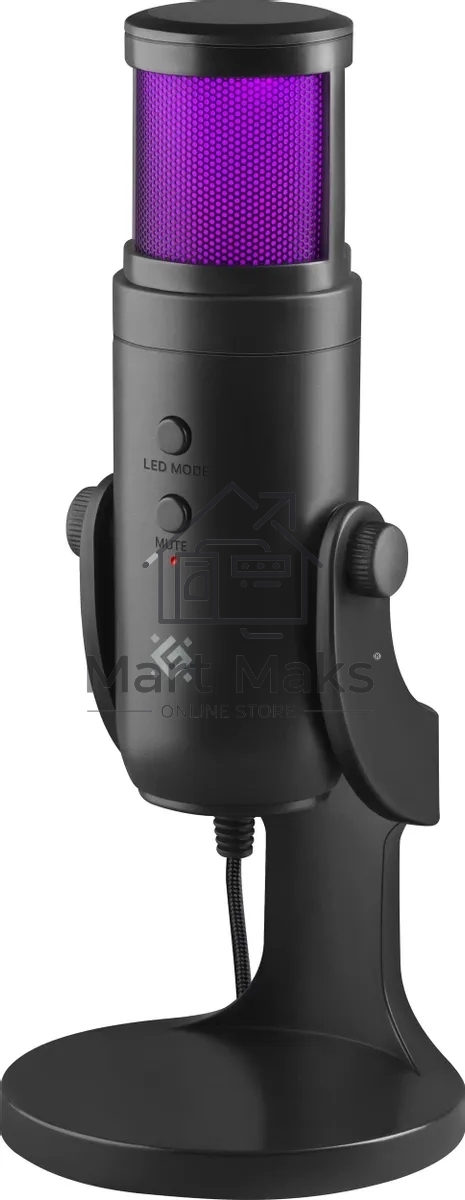 Микрофон DEFENDER (64625) Galactar GMC 250 USB, LED, провод 1.5 м