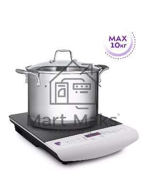 Плита настольная электрическая Kitfort КТ-101 белый/черный, стеклокерамика