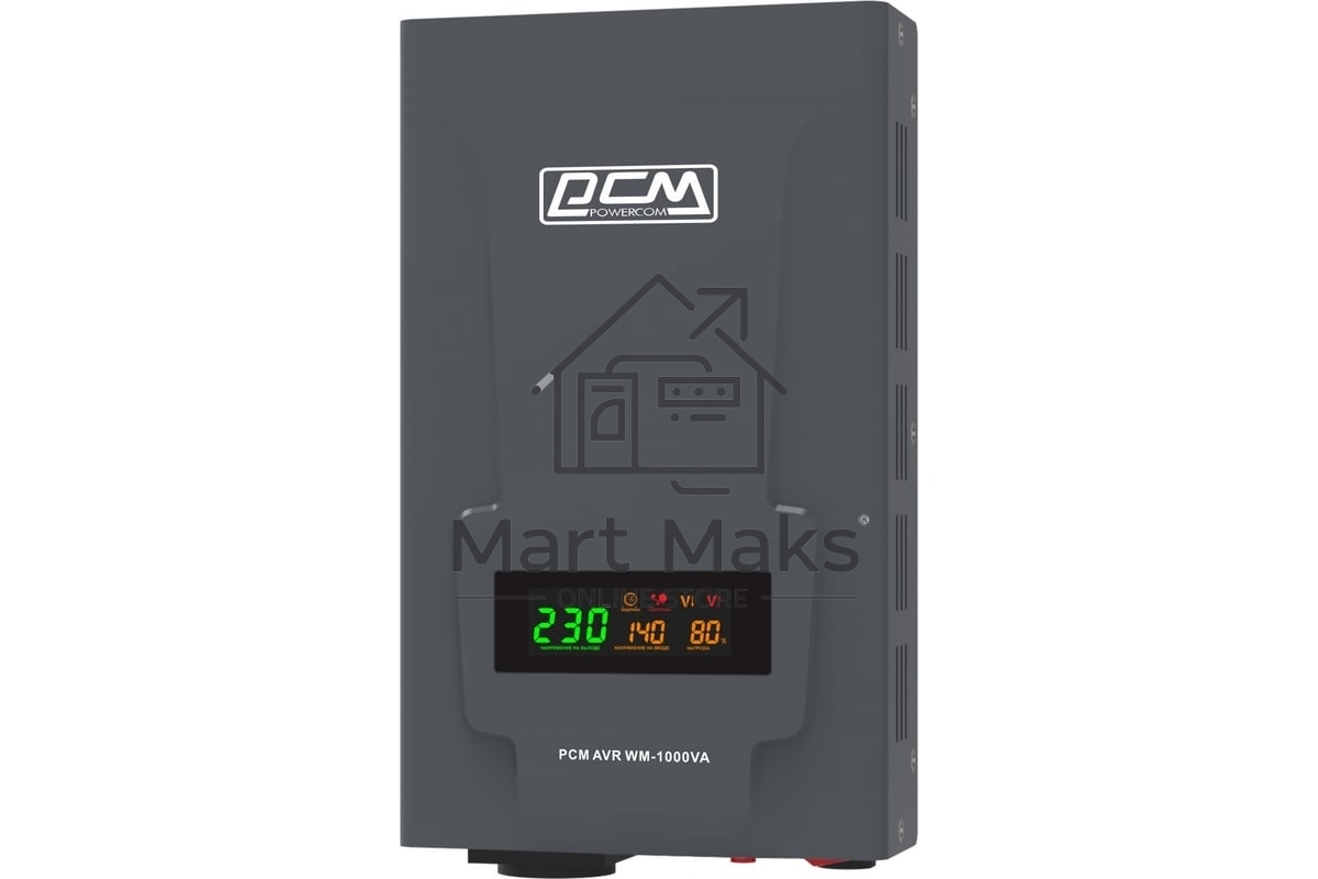 Стабилизатор напряжения Powercom WM-1000VA 800Вт 1000ВА графитовый