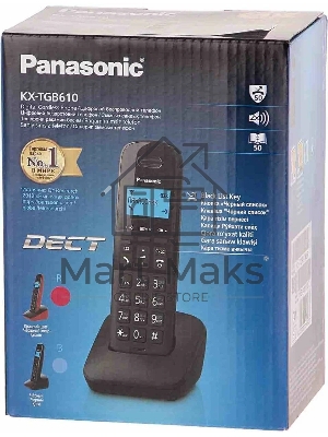 Телефон беспроводной (DECT) Panasonic KX-TGB610RUR, Монохромный, АОН, черный/красный