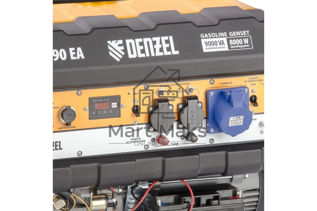 Электрогенератор бензиновый Denzel PS 90 EA, 9 кВт, 85 дБ, 92 кг