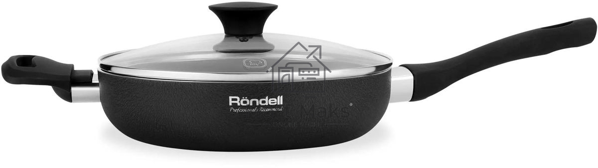 Сотейник Rondell Infinity RDA-574, 24см, с крышкой, черный