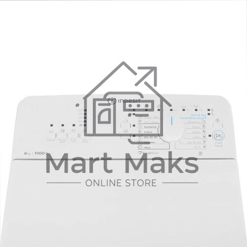 Стиральная машина Indesit BTW L60400 белый, загрузка вертикальная 6 кг, 1000 об/мин., класс: А