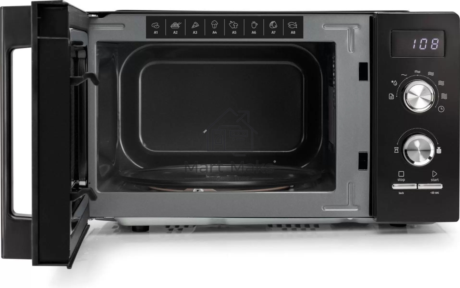 Микроволновая печь Gorenje MO20A3BH черный, 20 л, 800 Вт, переключатели - поворотный механизм/кнопки