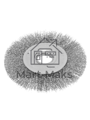 Щетка для УШМ Denzel 125 мм, плоская, витая нержавеющая проволока 0,3 мм, посадка 22,2 мм