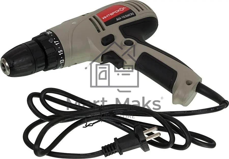 Дрель-шуруповерт сетевой ИНТЕРСКОЛ ДШ-10/260Э2, Сетевая, 260Вт