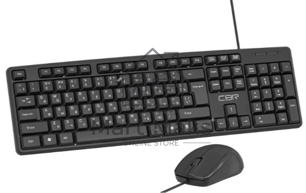 Комплект клавиатура+мышь CBR KB-SET 709 проводной, USB, 1000 DPI, чёрный