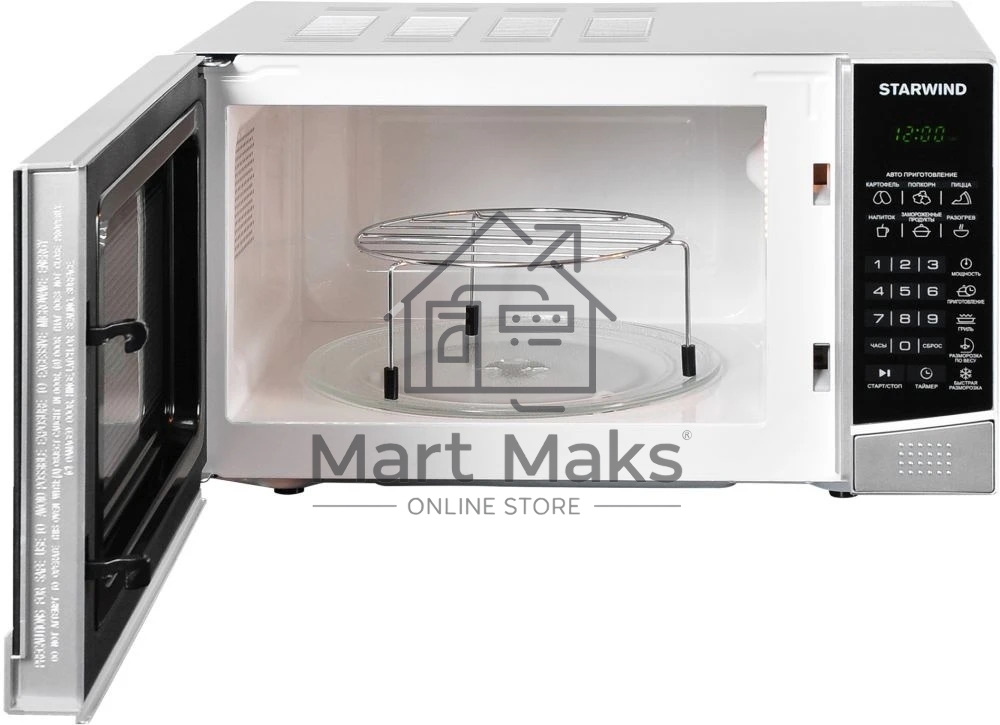 Микроволновая печь Starwind SMW3120 серебристый/черный, 20 л, 700 Вт, переключатели - сенсор