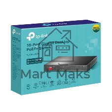 Сетевой коммутатор TP-LINK 1xSFP 1xRJ45 Количество портов PoE+ 6 123 Вт TL-SG1210PP