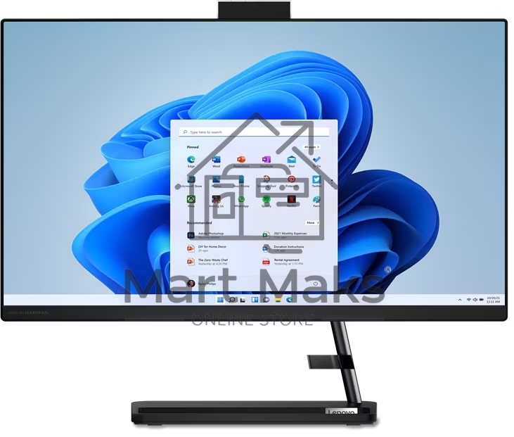 Моноблок AIO Lenovo IdeaCentre 3 24IAP7 i3-1215U 8Gb SSD 512Gb Intel UHD Graphics 23.8 FHD IPS BT Cam No OS черный F0GH0171RU