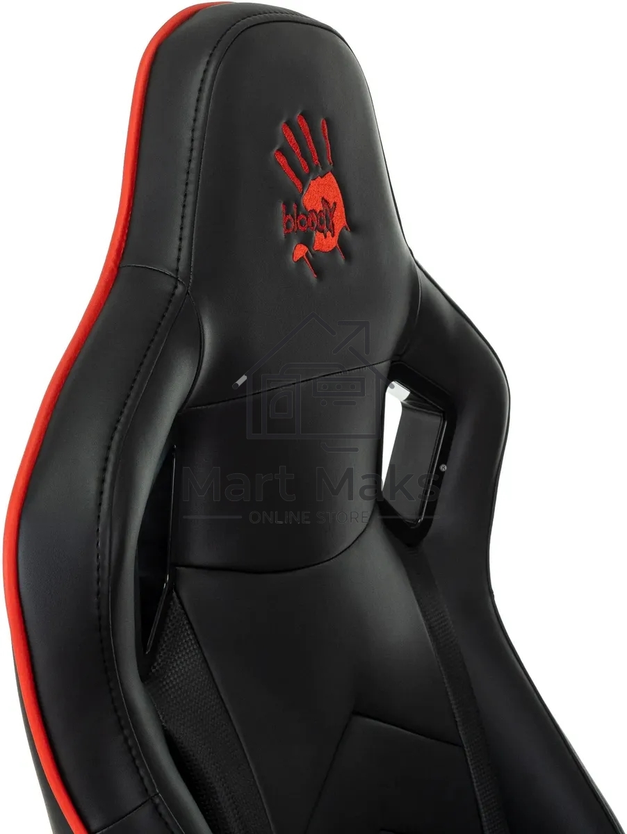 Кресло игровое A4Tech Bloody GC-840 черный, сиденье черный, эко.кожа, с подголов. крестов. металл черный, пластик черный