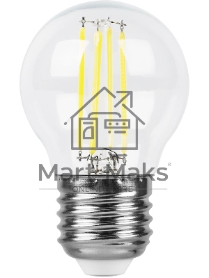 Лампа светодиодная Feron LB-61 филаментная 5W 230V E27 4000K