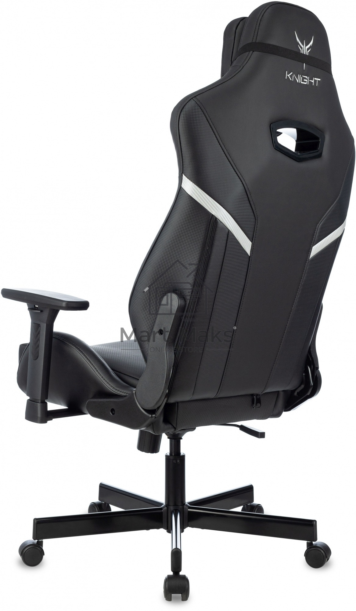 Кресло игровое Knight Thunder 5X черный эко.кожа крестов. металл