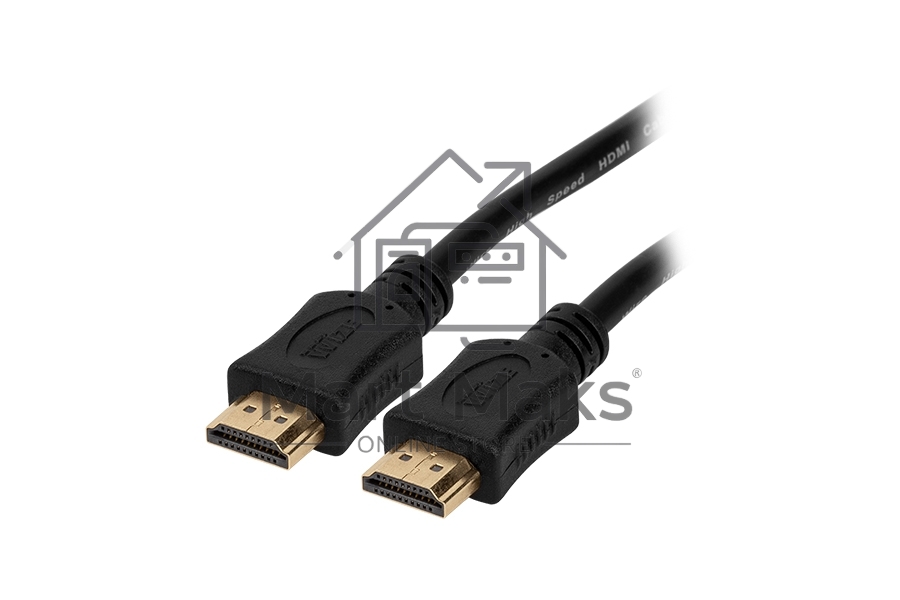 Кабель HDMI C-HM-HM-1M Wize 1 м., v.2.0, 19M/19M, позол.разъемы, экран, черный, пакет