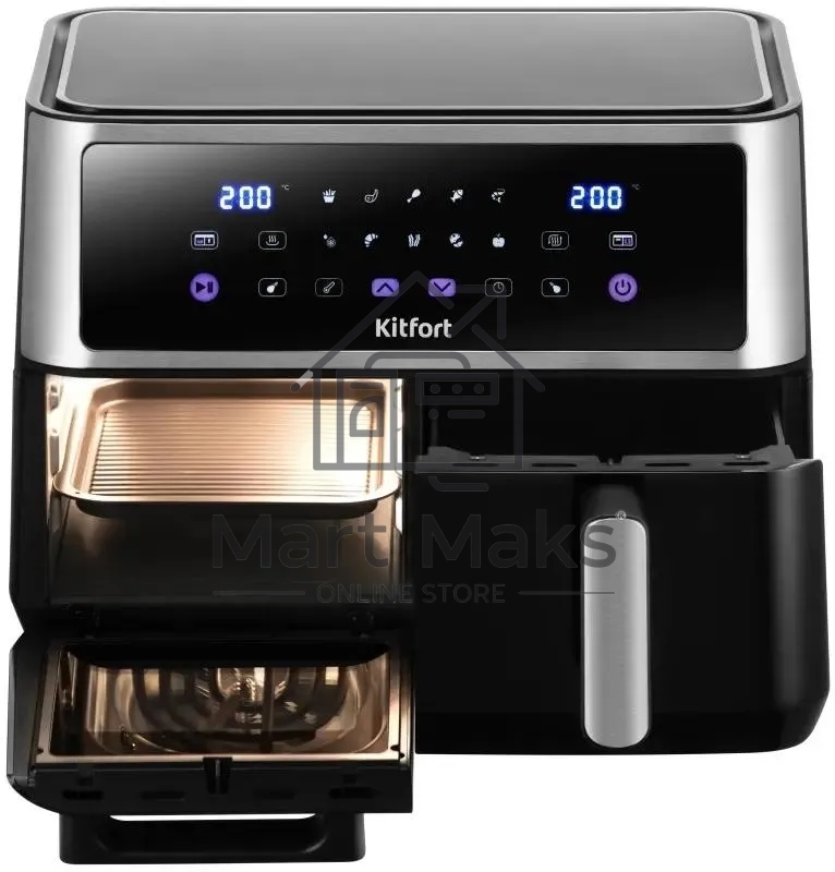 Аэрогриль Kitfort КТ-2256 2850Вт черный/серебристый