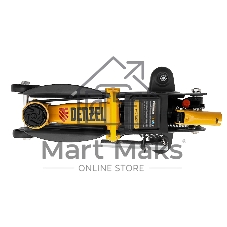 Домкрат гидравлический подкатной с фиксатором Denzel 2 т, 130-330 мм, в кейсе