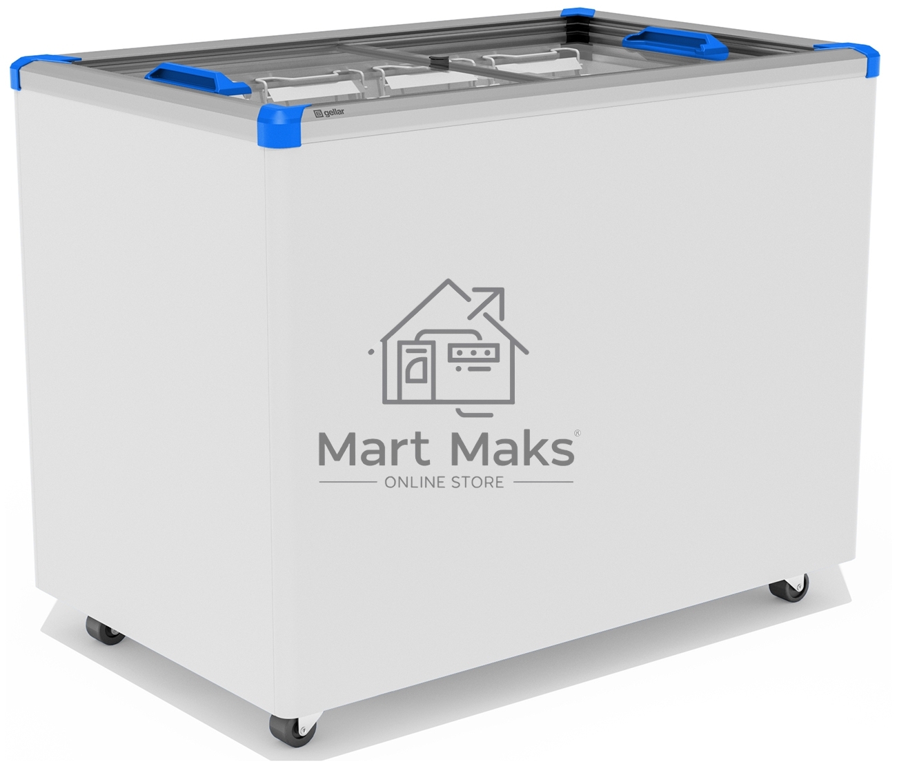 Морозильный ларь FROSTOR GELLAR FG 350 C, белый/синий, 310л, 3 корзины