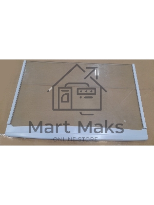 Полка стеклянная 495 х 338 х 4 с обрамлением нижняя (для холодильников с нижней МК, кроме R-290; R-296)