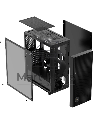 Компьютерный корпус Ocypus Gaммa C70 BK ARGB ATX / win / black / 4 ARGB fans / no PSU / Tempered Glass