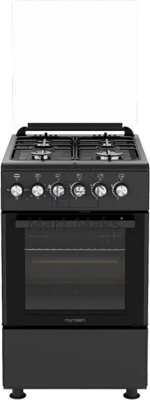 Плита комбинированная NORDEN FF5403GAZD Черный матовый