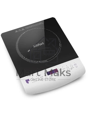 Плита настольная электрическая Kitfort КТ-101 белый/черный, стеклокерамика