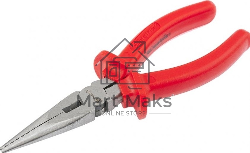 Длинногубцы Matrix Econom, 160 мм, прямые шлифованные, пластмассовые рукоятки