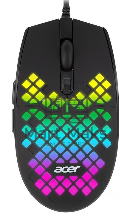 Мышь проводная Acer OMW134 черный, 3200 dpi, USB, кнопки - 6