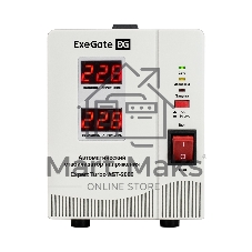 Стабилизатор напряжения ExeGate Expert Turbo AST-2000 (2000ВА, вход 80-260В, двойная цифр. индикация вход/вых. напряжения, выход 220В±8%, КПД 98%, 5 уровней защиты, задержка, усиленный метал. корпус, 2*Schuko, RTL)