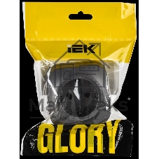 GLORY Розетка 1-местная для открытой установки с заземлением без защитных шторок 16А РС20-3-ХСм сталь матовый