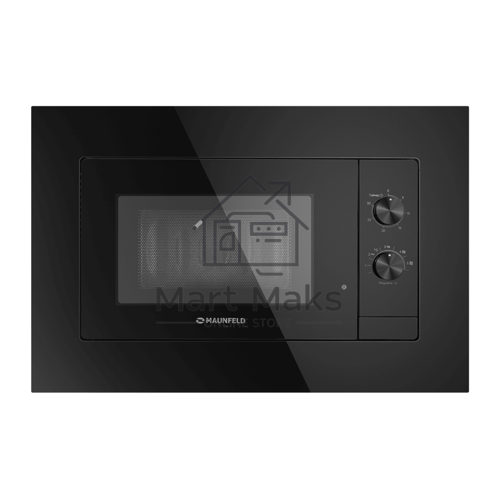 Микроволновая печь встраиваемая Maunfeld JBMO725BK01 черный, 20 л, 700 Вт, переключатели - поворотный механизм