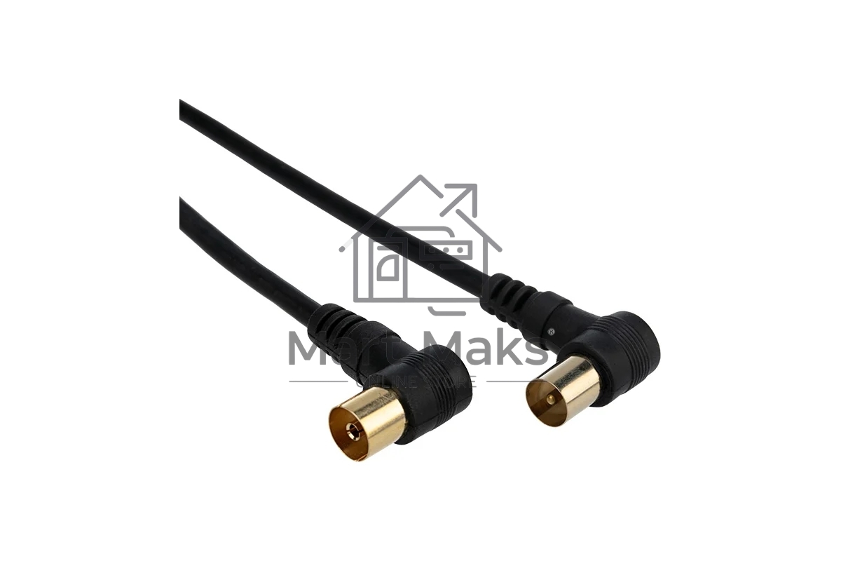 Кабель Rexant 18-0014 TV PLUG - TV JACK, 3м, угловой, черный