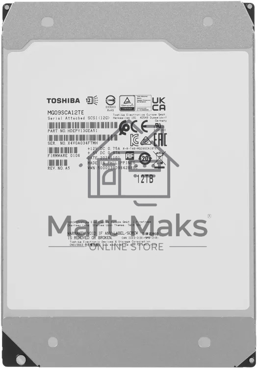 Жесткий диск Toshiba HDD SAS 12Tb 7200 512Mb (replacement MG07SCA12TE)