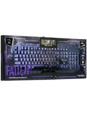 Клавиатура проводная игровая Qumo Fallen 2 K56, проводная, 104 + 10 клавиш мультимедиа, встроенные подсветки общая + кнопок 3 цвета