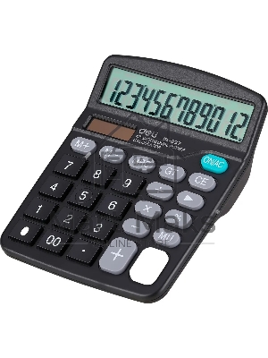 Калькулятор настольный Deli E837 черный 12-разр.