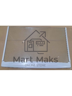 Полка стеклянная 495 х 338 х 4 с обрамлением нижняя (для холодильников R-290; R-296)