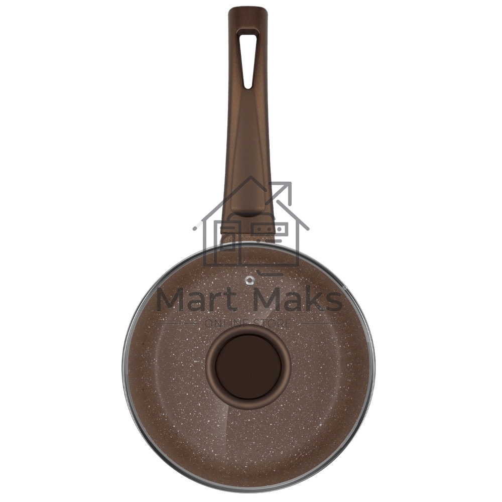 Ковш Maunfeld Carmel MF18CRM01SP из литого алюминия со стеклянной крышкой, 18 см, 1,6 л