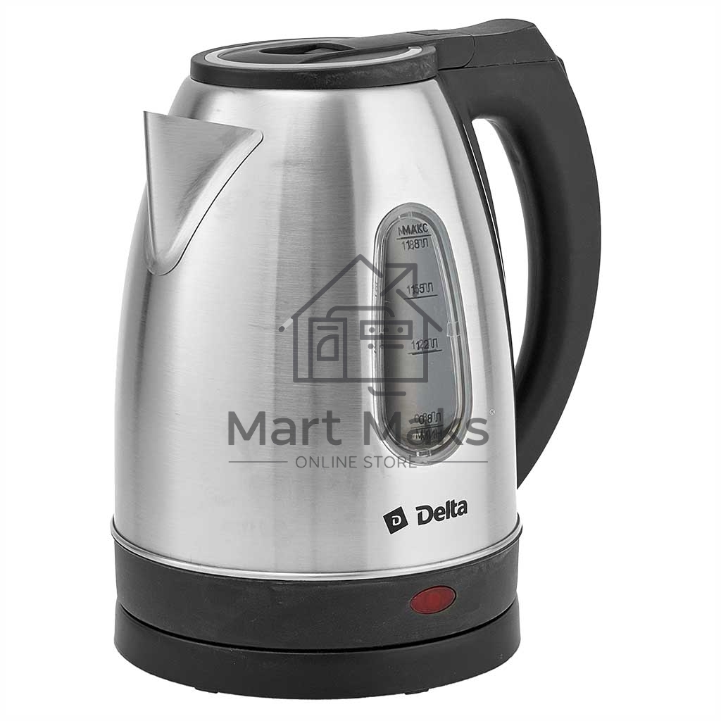 Чайник электрический DELTA DL-1114 нерж. с серым