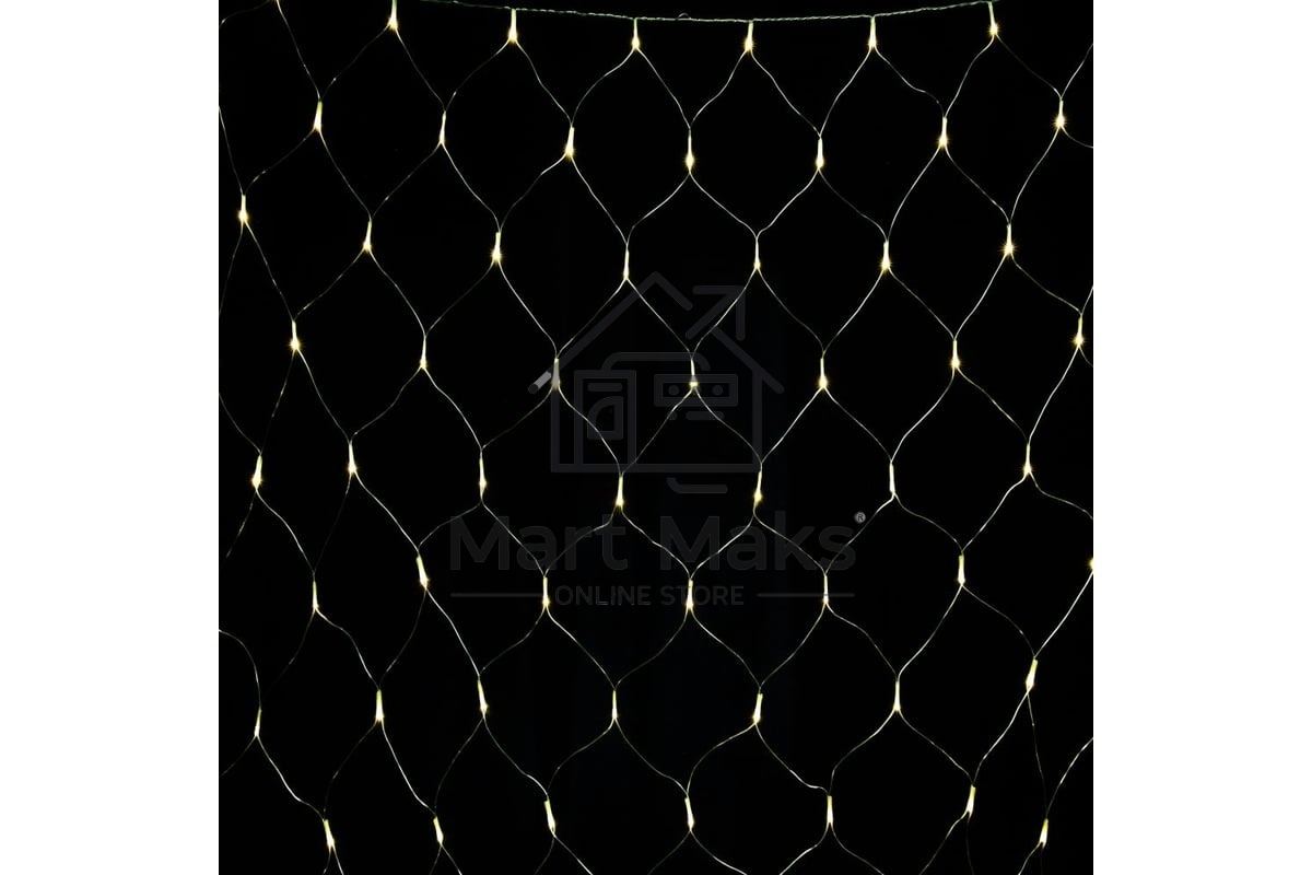 Гирлянда светод. Funray Cетка ML-144WW, 1.0x1.5м, 144LED, тепл.белый, IP20, прозр.шнур 1,5м,контр
