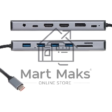 USB-концентратор VCOM CU4706, USB Type-C, HDMI/DP/USB3.0/TC/USB2.0/RJ45/SD/TF/PD/3.5 мм jack, USB Type-C