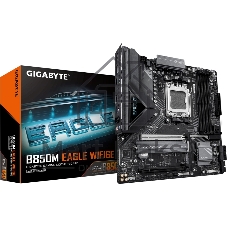 Материнская плата Gigabyte B850M EAGLE WIFI6E, AM5, AMD B850, 4xDDR5, 4xSATA, 2xM.2, 1xPCIe 5.0 x16, 1xPCIe 3.0 x16, 1xHDMI, 2xDP, 1x2.5Gb LAN, Wi-Fi 6E, Bluetooth 5.3, 1xUSB-C 10Gbps, 2xUSB-A 10Gbps, 2xUSB-A 5Gbps, 4xUSB-A 2.0, 1xPS/2, 3x3.5 мм, 7.1, mATX