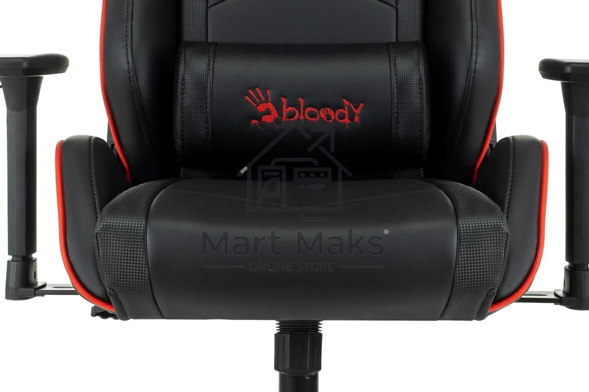 Кресло игровое A4Tech Bloody GC-840 черный, сиденье черный, эко.кожа, с подголов. крестов. металл черный, пластик черный