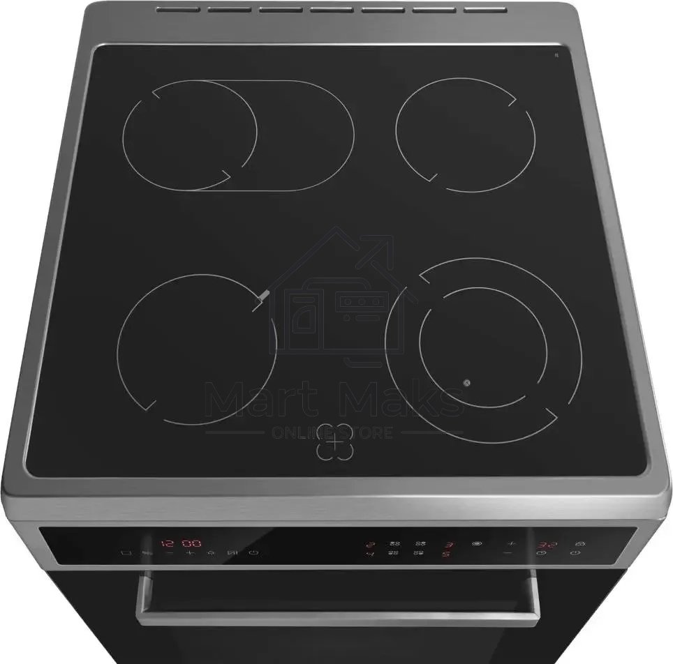 Плита электрическая Maunfeld MEC611CS10TD серебристый, конфорок 4 шт, духовка 59 л, 60 см x 85 см x 63 см