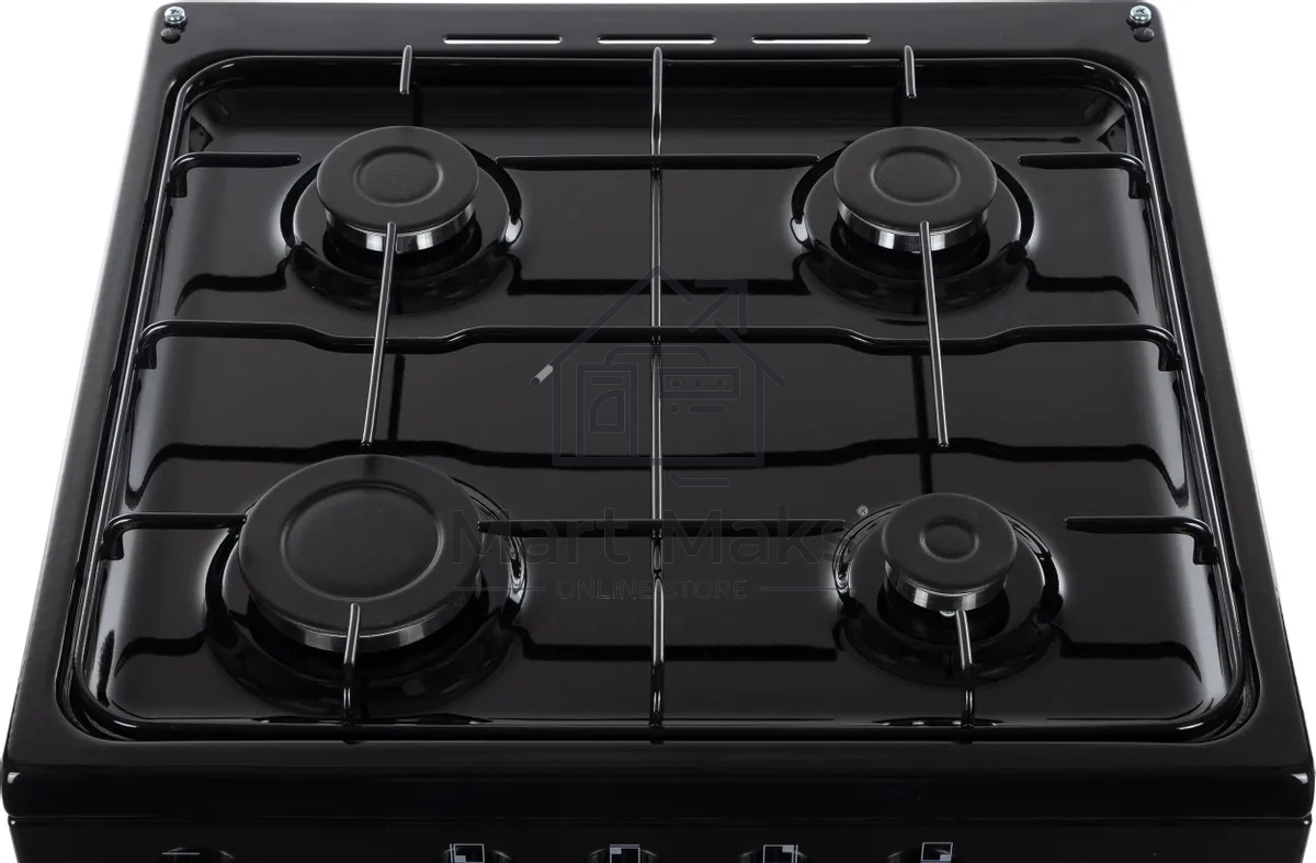 Плита газовая De Luxe 5040.48Г (Щ)-011 черный, конфорок 4 шт, духовка 46 л, 50 см x 85 см x 50 см