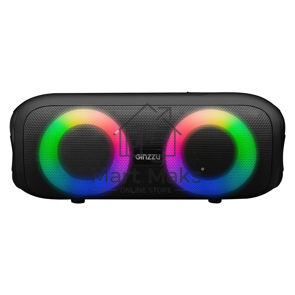 Колонка BlueTooth Ginzzu GM-918B, 3,6Ah/TWS/USB/TF/AUX/RGB