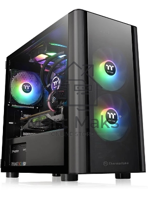 Компьютерный корпус Thermaltake V150 TG CA-1R1-00S1WN-00 Black/Win/SPCC/Tempered Glass*2/ 120мм Standard Fan*1