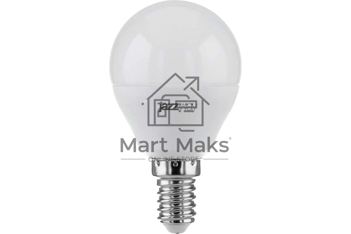 Лампа светодиодная JazzWay PLED-SP-G45 7Вт шар 3000К теплый белый E14 540лм 230В